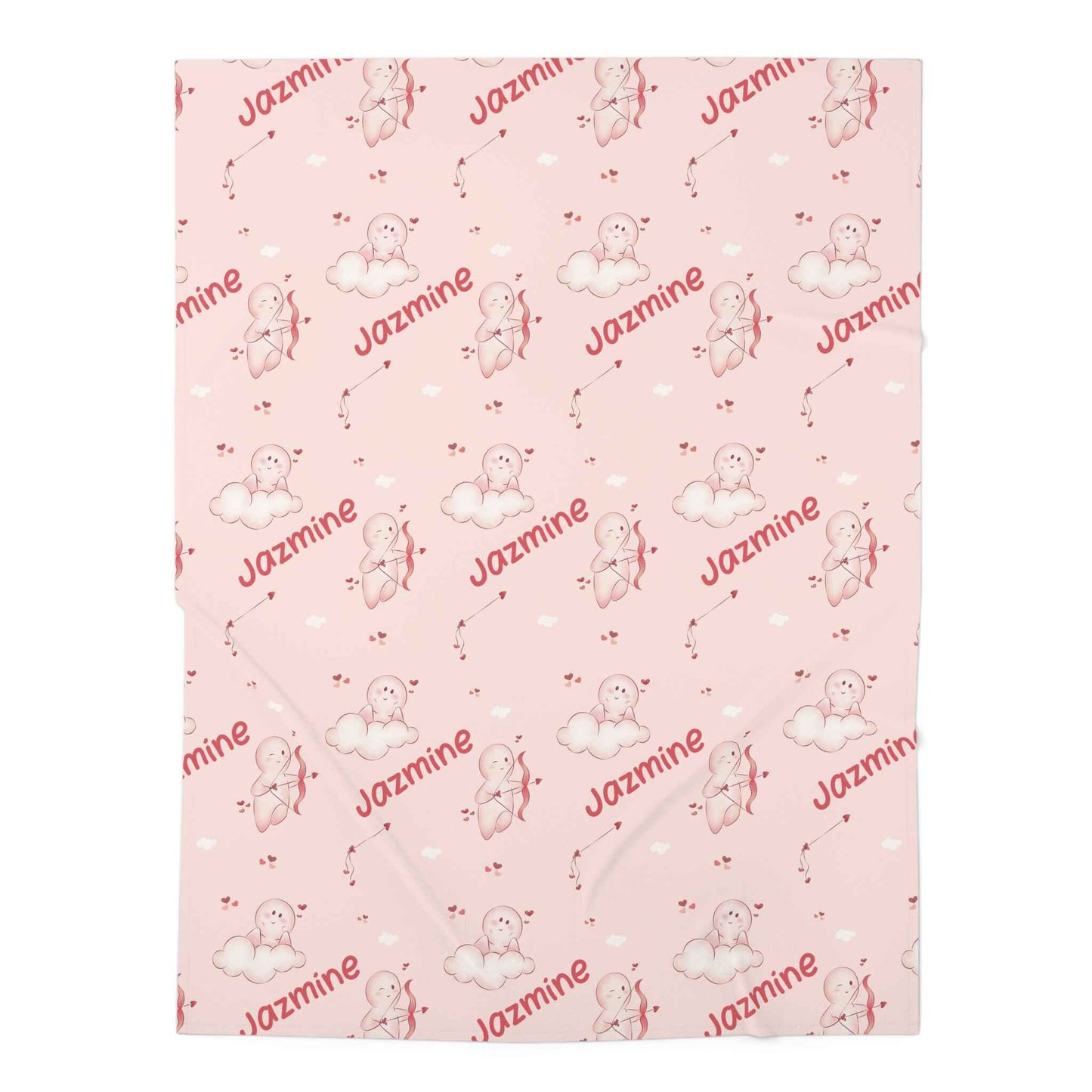 Cupid's Little Valentine Personalized Baby Swaddle Blanket