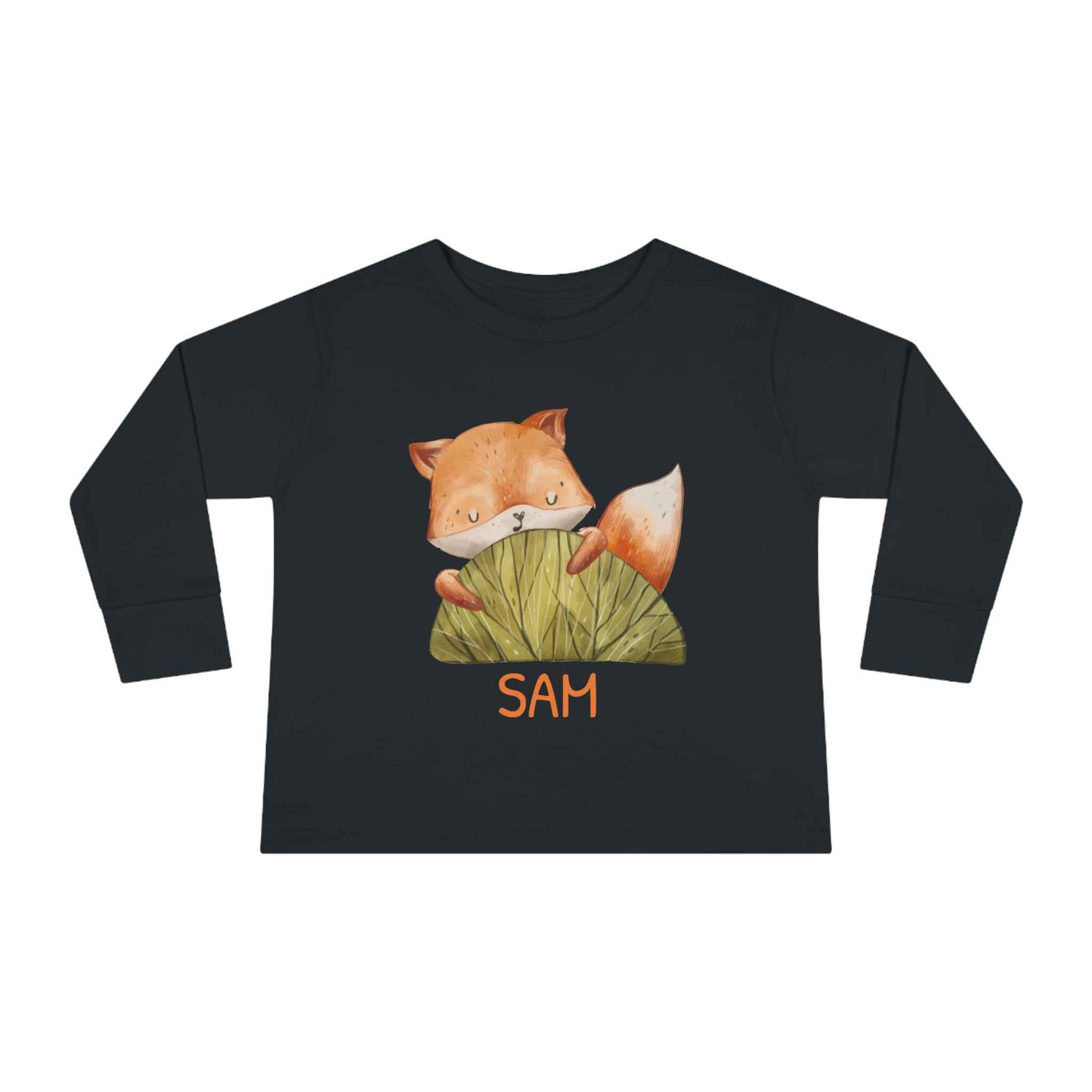 Cutie Fox Personalized Long Sleeve T-Shirt