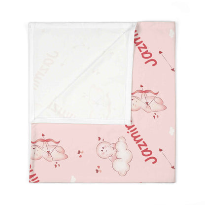 Cupid's Little Valentine Personalized Baby Swaddle Blanket
