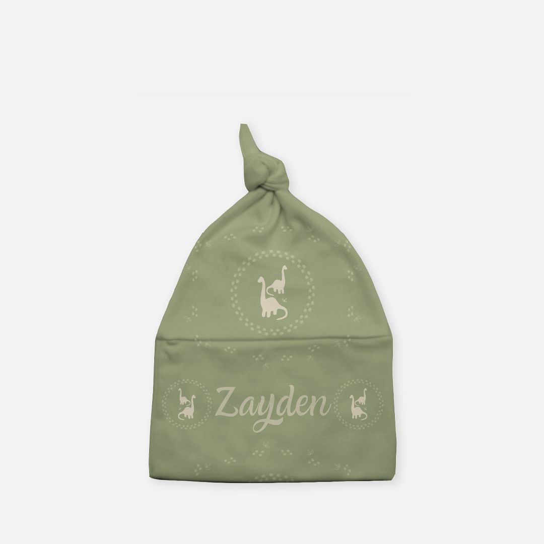 Jurassic Jungle Personalized Knotted Beanie