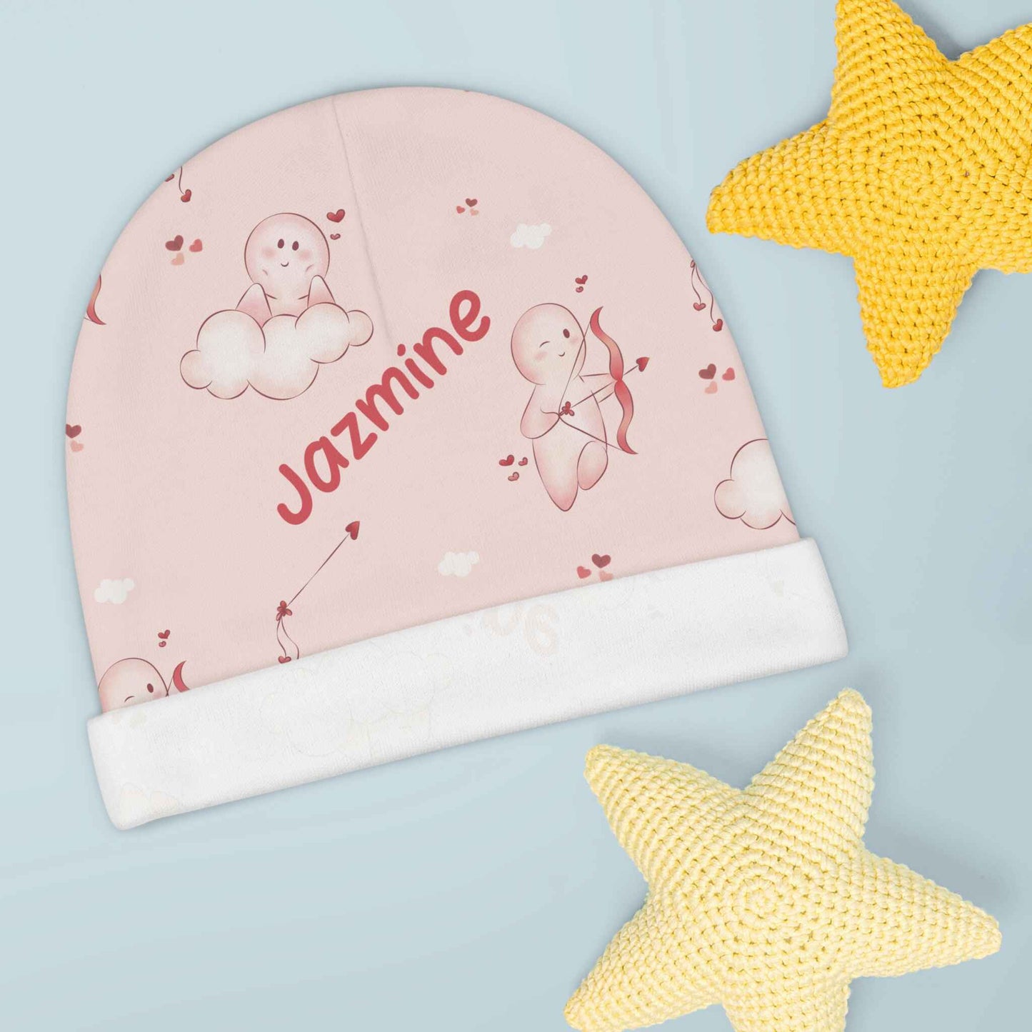 Cupid's Little Valentine Personalized Baby Beanie