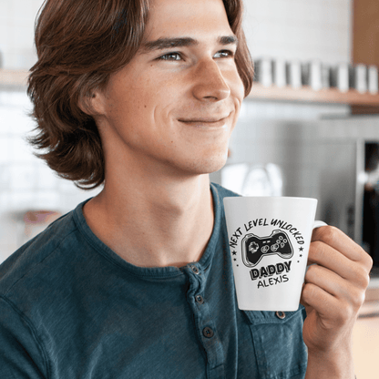 Next Level Unlocked Daddy Personalized Mug Latte