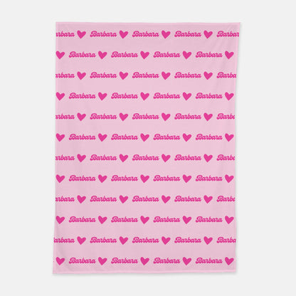 Heart of Malibu's Pink Personalized Swaddle Blanket