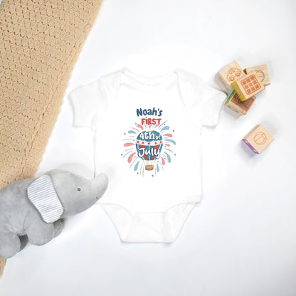 First 4th of July Personalized Baby Onesie