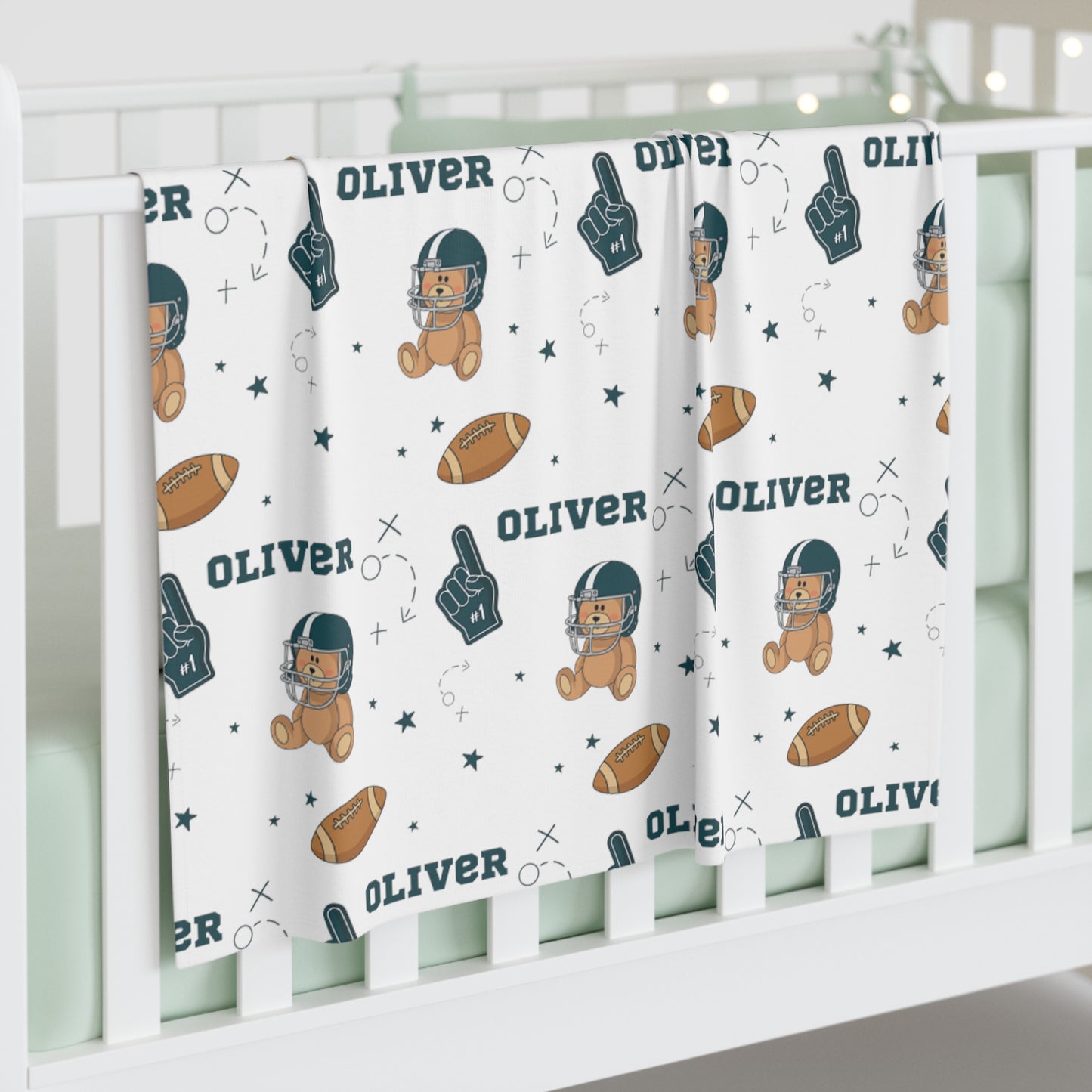 Bear NFL Game Personalized Swaddle Blanket