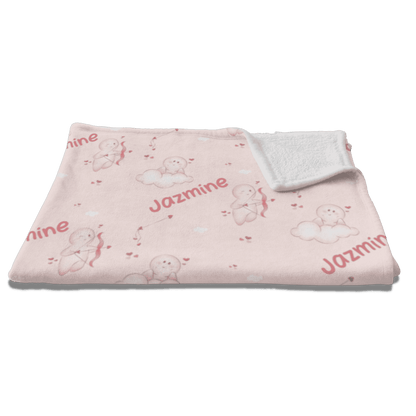 Cupid's Little Valentine Personalized Blanket