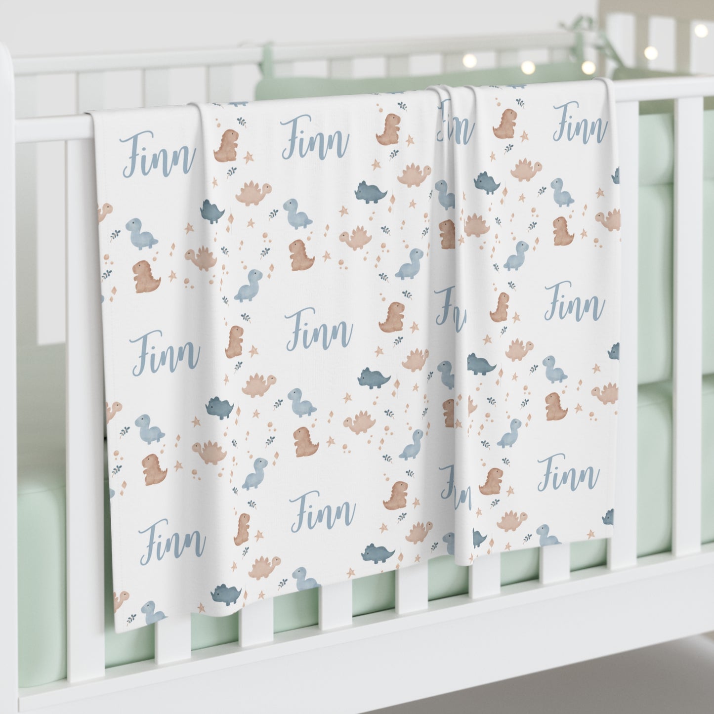 Dino Dreams Personalized Swaddle Blanket