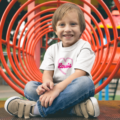 Dream Heart White Personalized Toddler T-Shirt