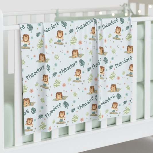 Lion's Summer Personalized Swaddle Blanket