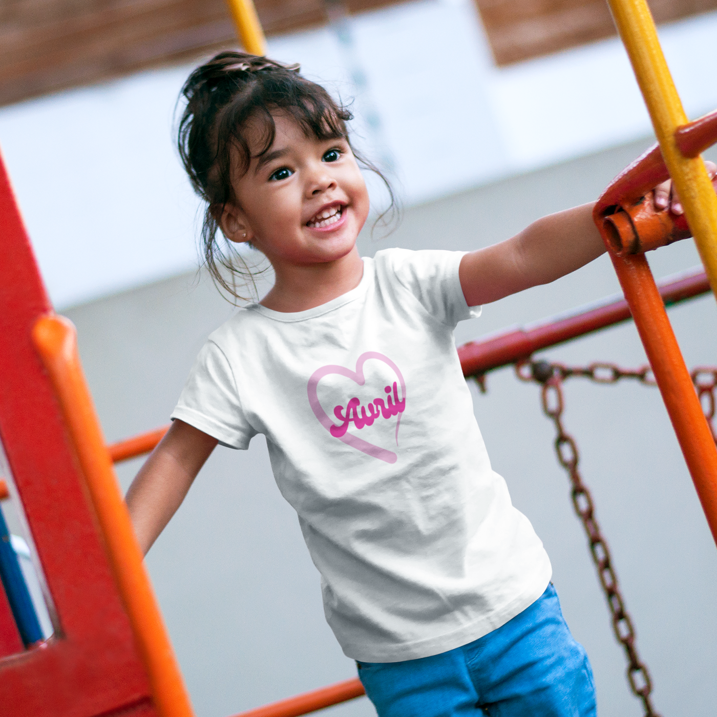 Dream Heart White Personalized Toddler T-Shirt