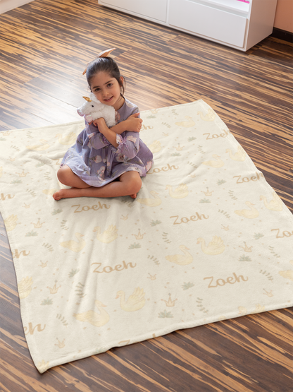 Royal Swan Personalized Blanket