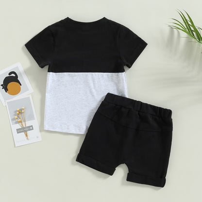Light Summer Black T-Shirt & Shorts Set