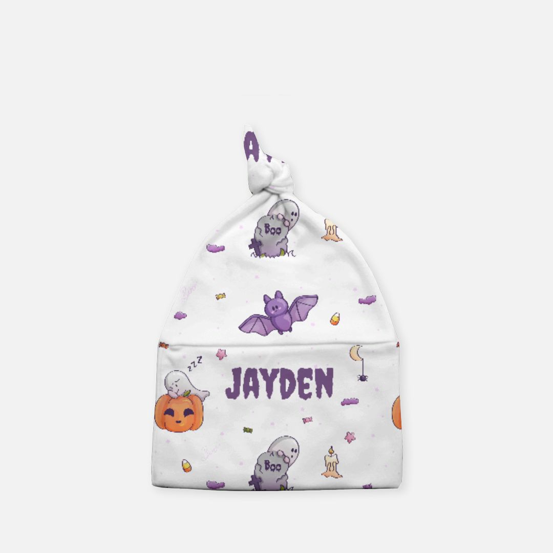 Spooky Dreams Personalized Swaddle Blanket & Beanie BUNDLE