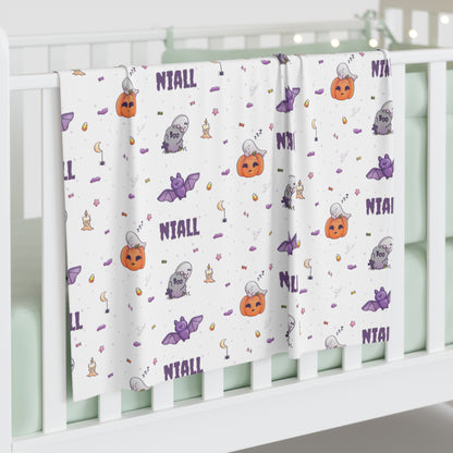 Spooky Dreams Personalized Swaddle Blanket & Beanie BUNDLE