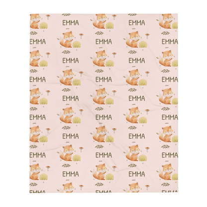 Cutie Fox Personalized Blanket