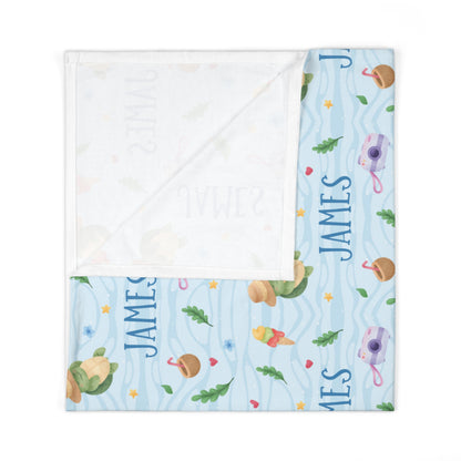 Turtle's Summer Personalized Swaddle Blanket