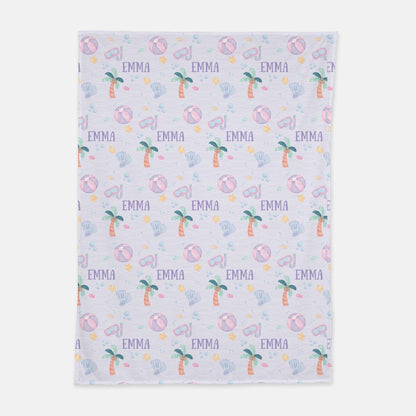 Lavender Summer Personalized Swaddle Blanket