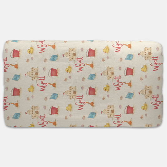 Duck's Summer Personalized  Fitted Crib Sheet