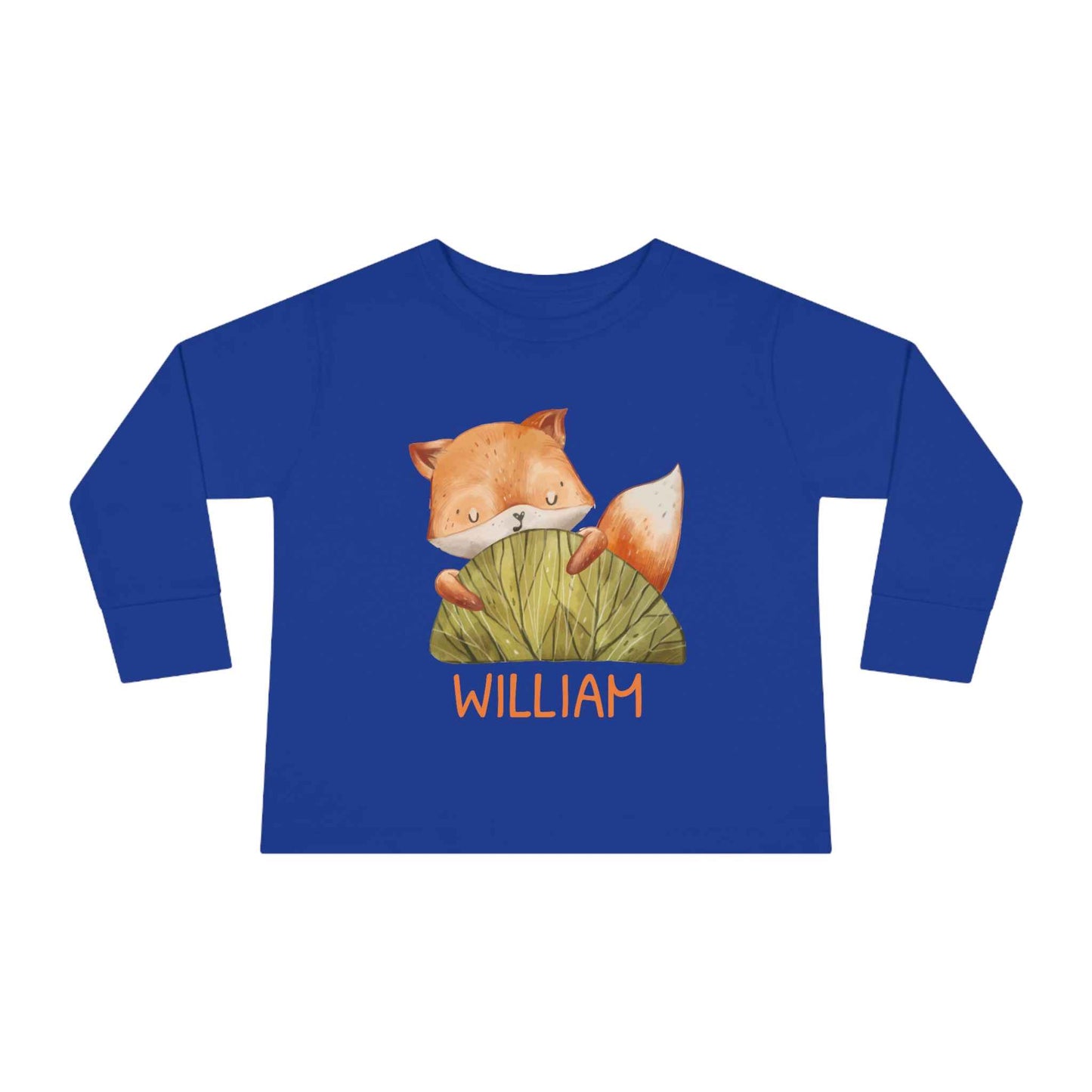 Cutie Fox Personalized Long Sleeve T-Shirt