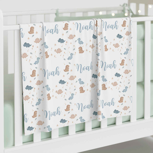 Dino Dreams Personalized Swaddle Blanket