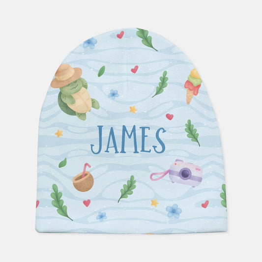 Turtle's Summer Personalized Baby Beanie