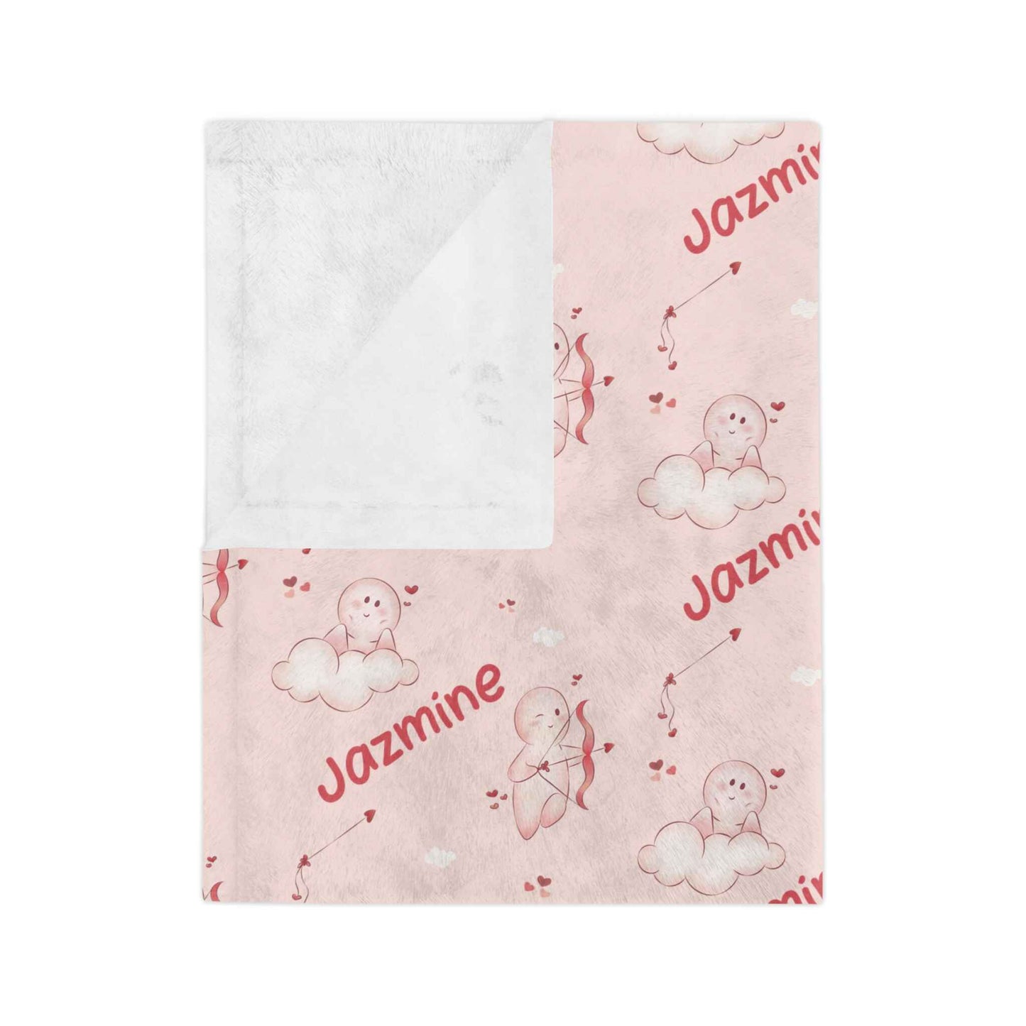 Cupid's Little Valentine Personalized Blanket