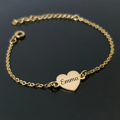 Tied by the Heart Gold Personalized Family Bracelet