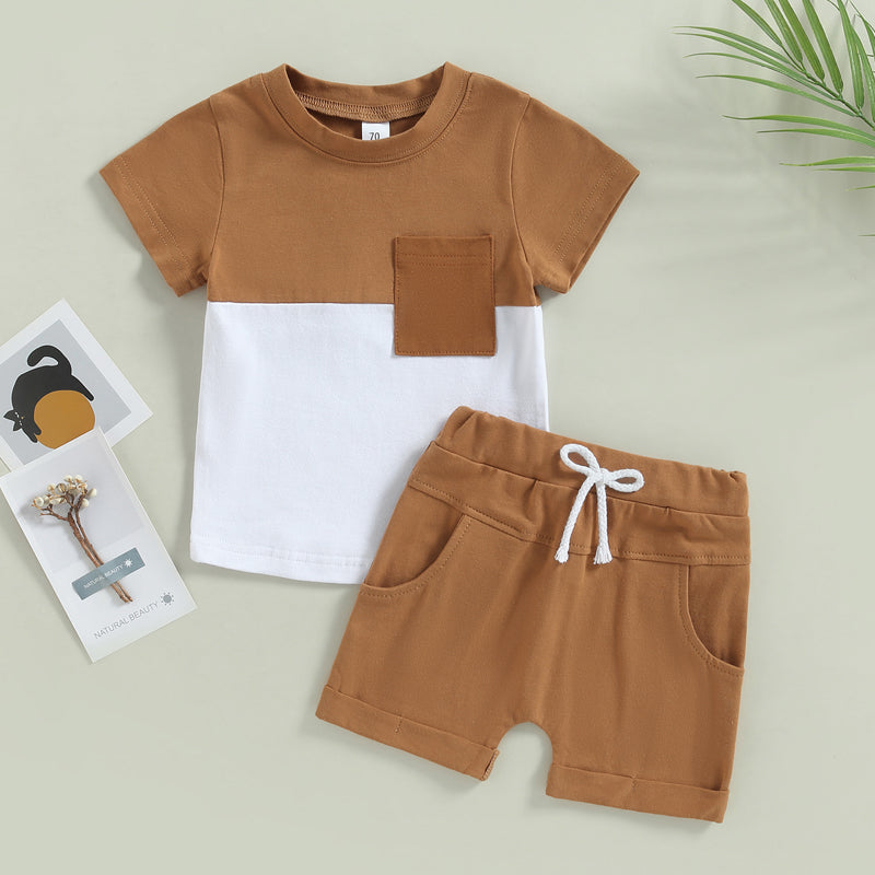 Light Summer Brown T-Shirt & Shorts Set