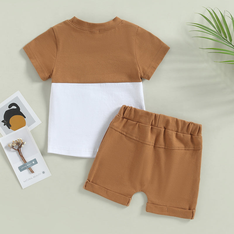 Light Summer Brown T-Shirt & Shorts Set