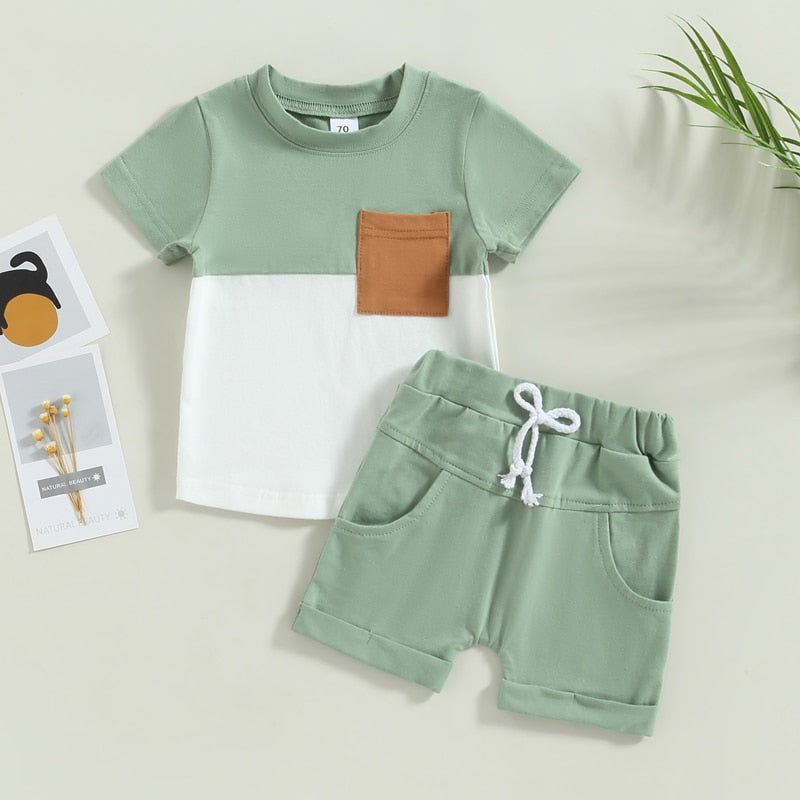 Light Summer Green T-Shirt & Shorts Set