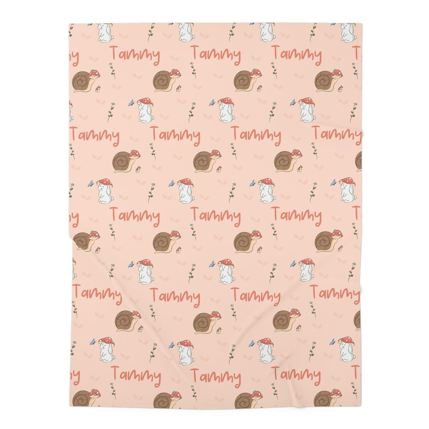Woodlands Bunny Personalized Swaddle Blanket