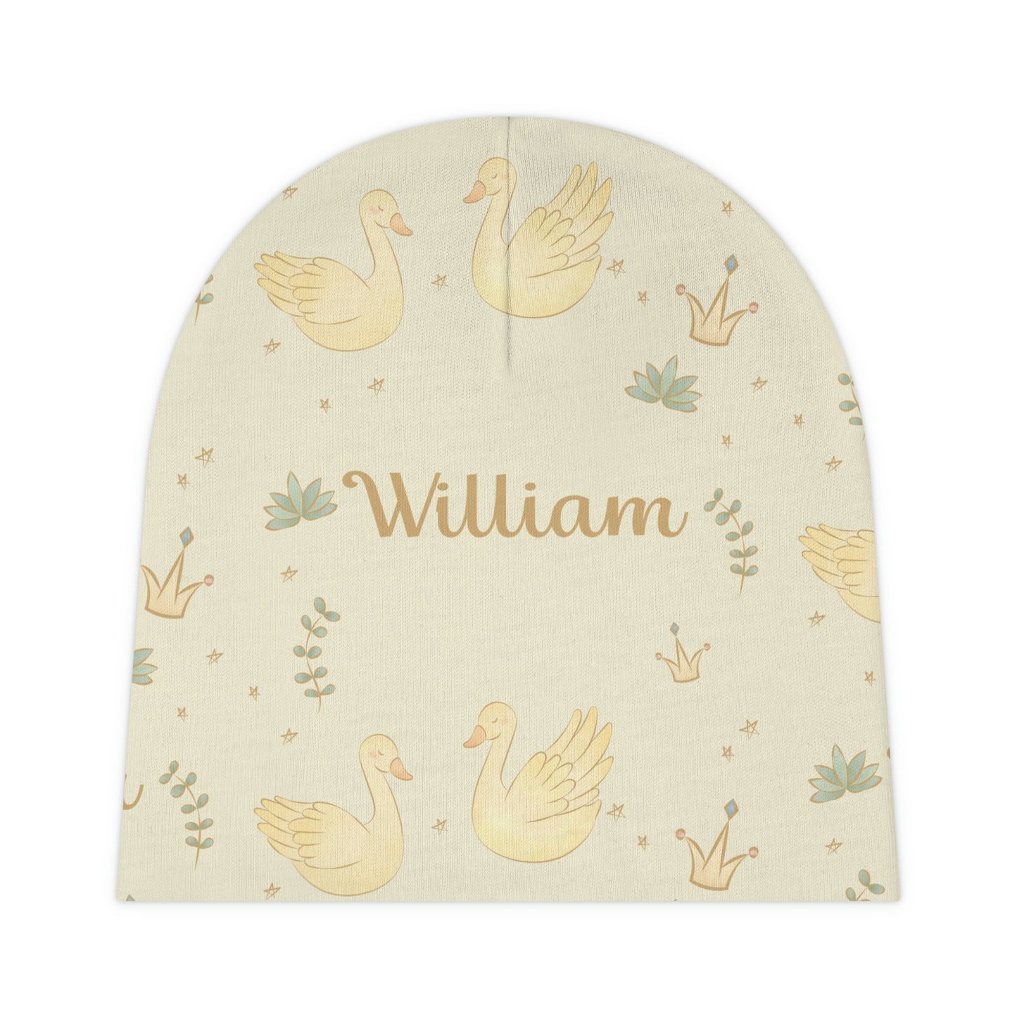 Royal Swan Personalized Baby Beanie
