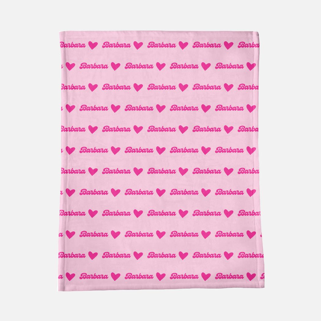 Heart of Malibu's Pink Personalized Blanket