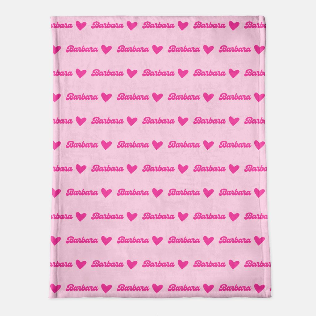 Heart of Malibu's Pink Personalized Blanket