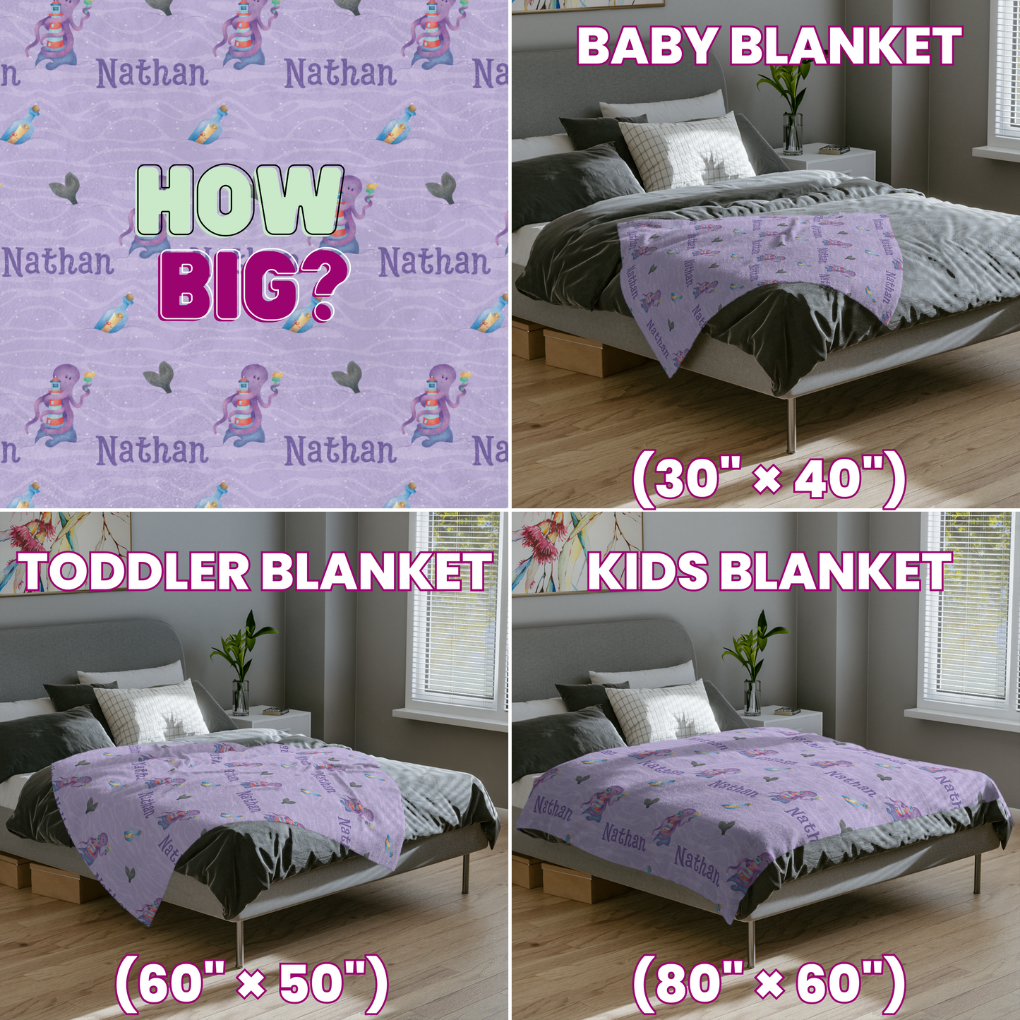 Purple Odyssey Personalized Blanket