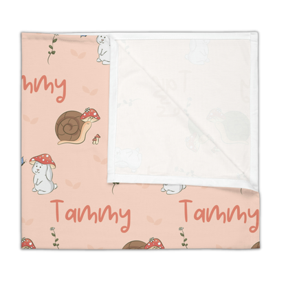 Woodlands Bunny Personalized Swaddle Blanket