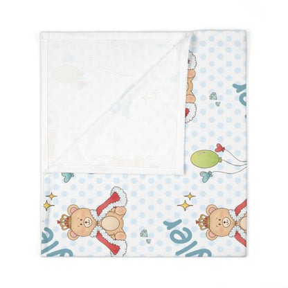 Royal Bear Personalized Baby Swaddle Blanket